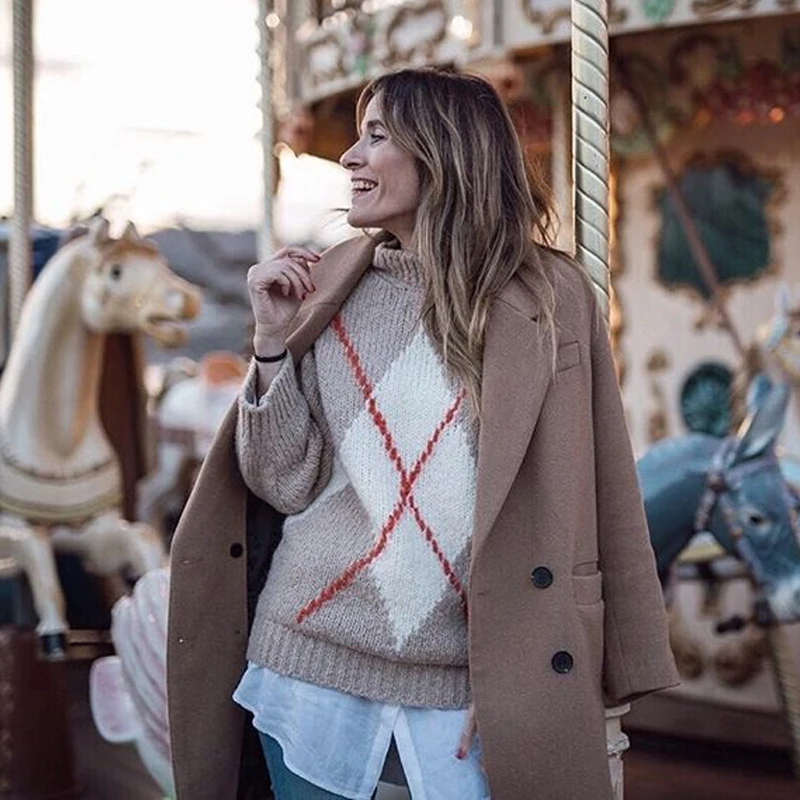 Женский свитер с круглым вырезом Katara зимний Повседневный свободный элегантный