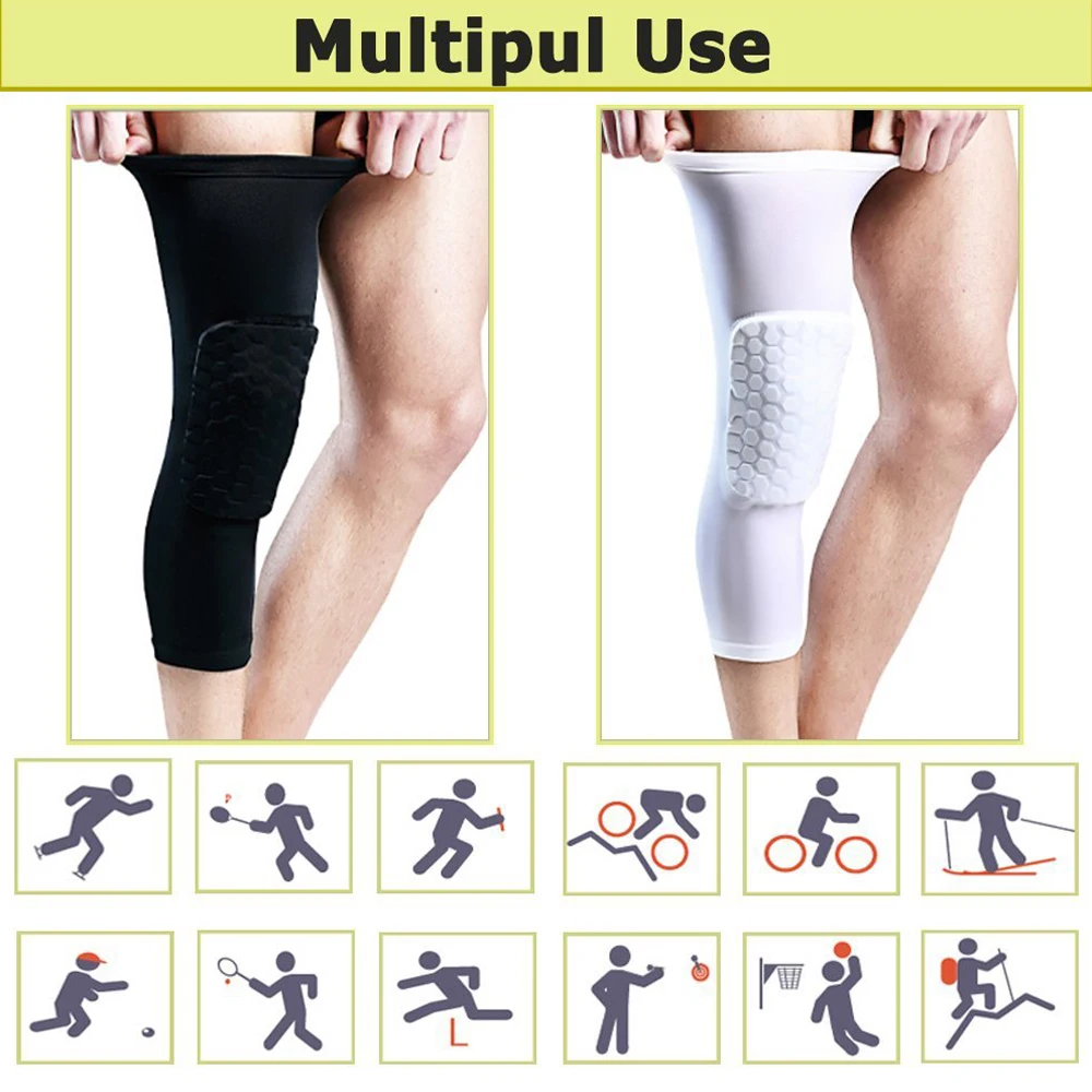 2 шт. баскетбольные наколенники рукава соты эластичные защитные снаряжение