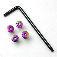 4pcs custom made stainless steel kublai khan p4 wood guard 1911 grips handle screw refit modified accessories tool bolt colorful