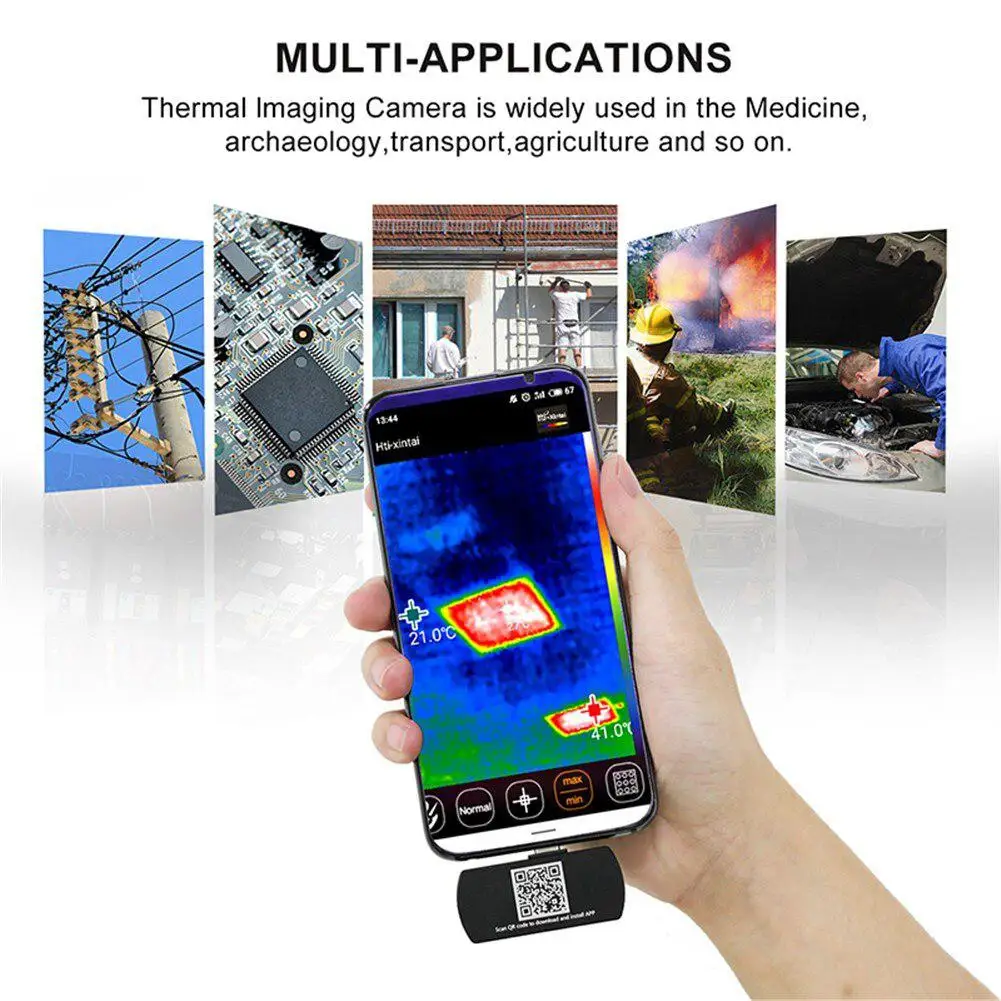 HT-101 Mobile Phone Thermal Image Camera Support Test Thermometer Temperature For Type-C Android | Мобильные телефоны и