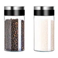 hpdear 2 pack salt and pepper shakers glass with adjustable pour holes salt and pepper dispenser
