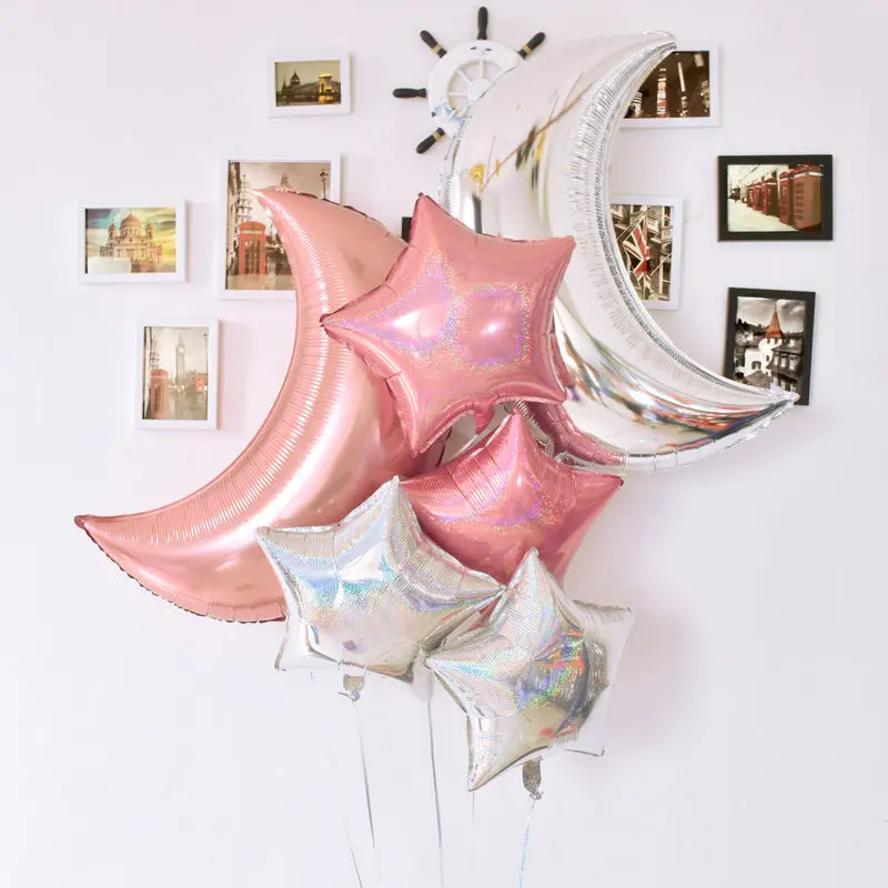 

Wedding Decoration Balloon 18 Inch Laser Star Love Aluminum Film Room Marriage Proposal Arrangement Props Children Birthday