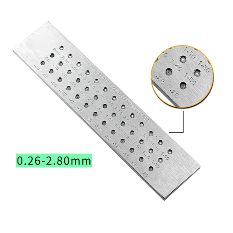 

39 Holes 0.26-2.80mm DIY Wire Drawplate Tungsten Carbide Steel Jewelry Making
