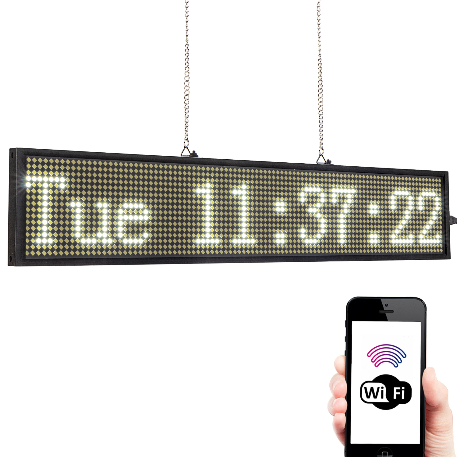 UNTCENT White Led sign -50cm Android WIFI wireless Remote Control Programmable Scrolling Message LED Advertising Display Board