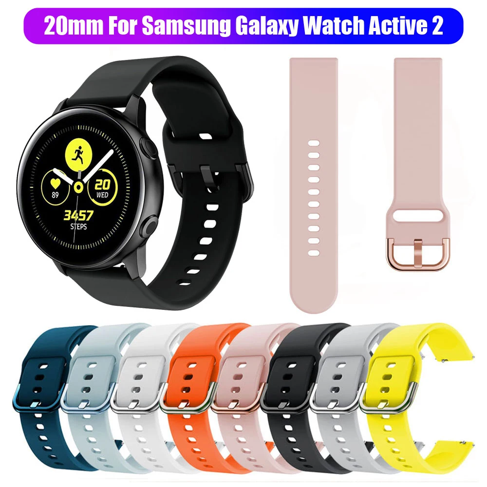 

Ремешок силиконовый для наручных часов 20 мм, сменный Браслет для Samsung Galaxy Watch Active 2 42 мм, для Huami Amazfit Bip