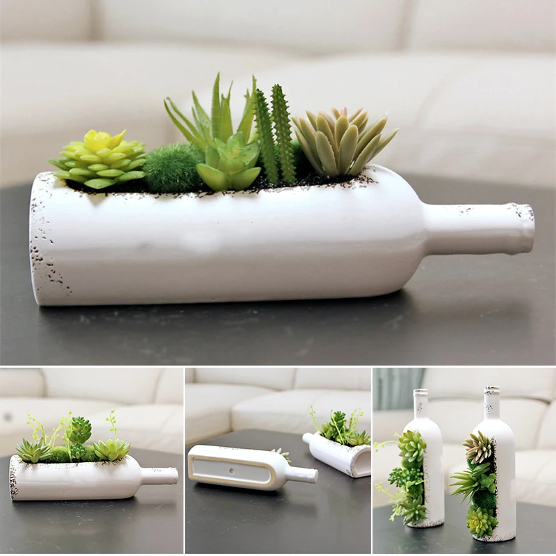 

Зеленое растение в горшке, бутылка вина, кола, украшения для бутылок, сочетание суккулентов, цветочный горшок, имитация растений _ WK