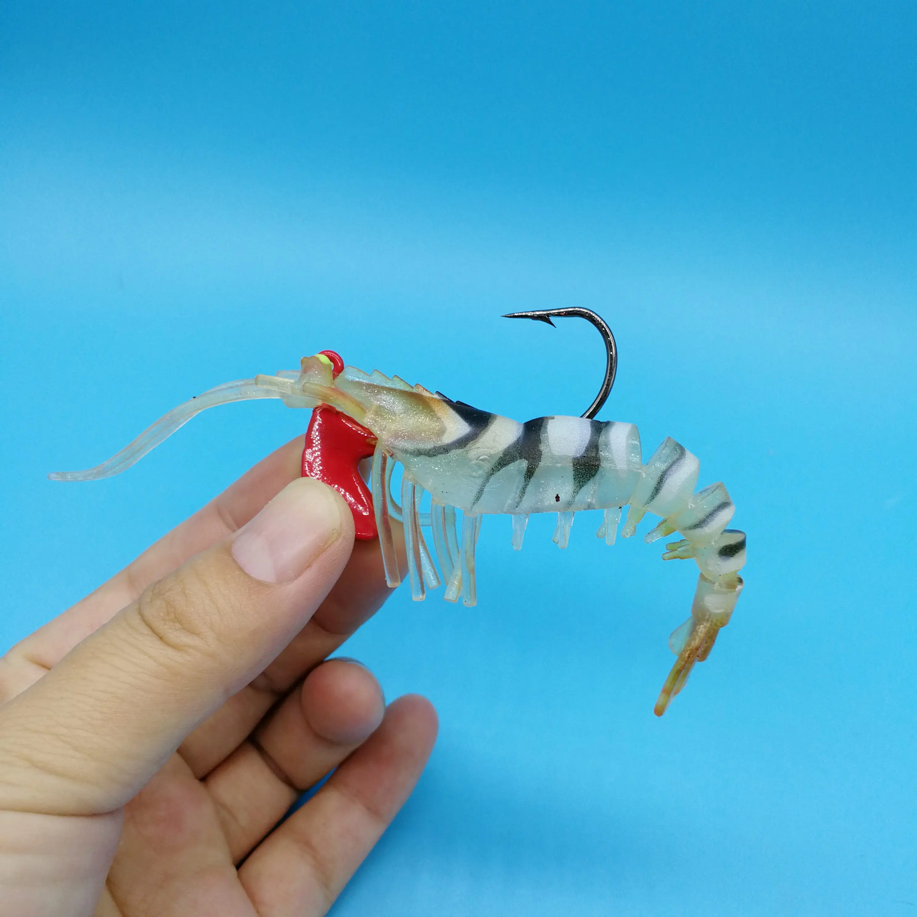 

HOOFISH 2pcs/lot Shrimp Soft Fishing Lure 7g/18g 5Colors Lead Head Prawns Soft Bait Perch Sea Bass Shrimp Bait