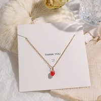 2021 latest fashion trend simple cute strawberry necklace girl cool niche design trendy temperament necklace fairy