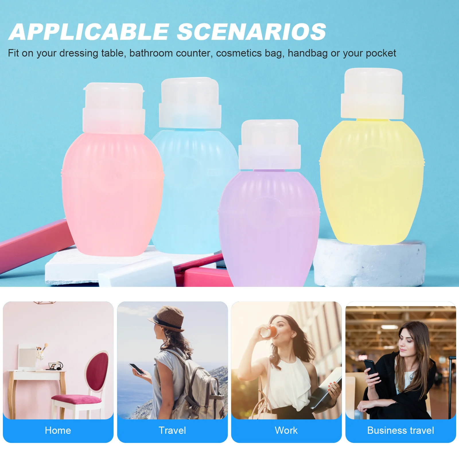 

4Pcs 200ml Empty Bottles Nail Polish Press Bottles Plastic Alcohol Bottles Empty Alcohol Press Bottle Portable Travel Bottles