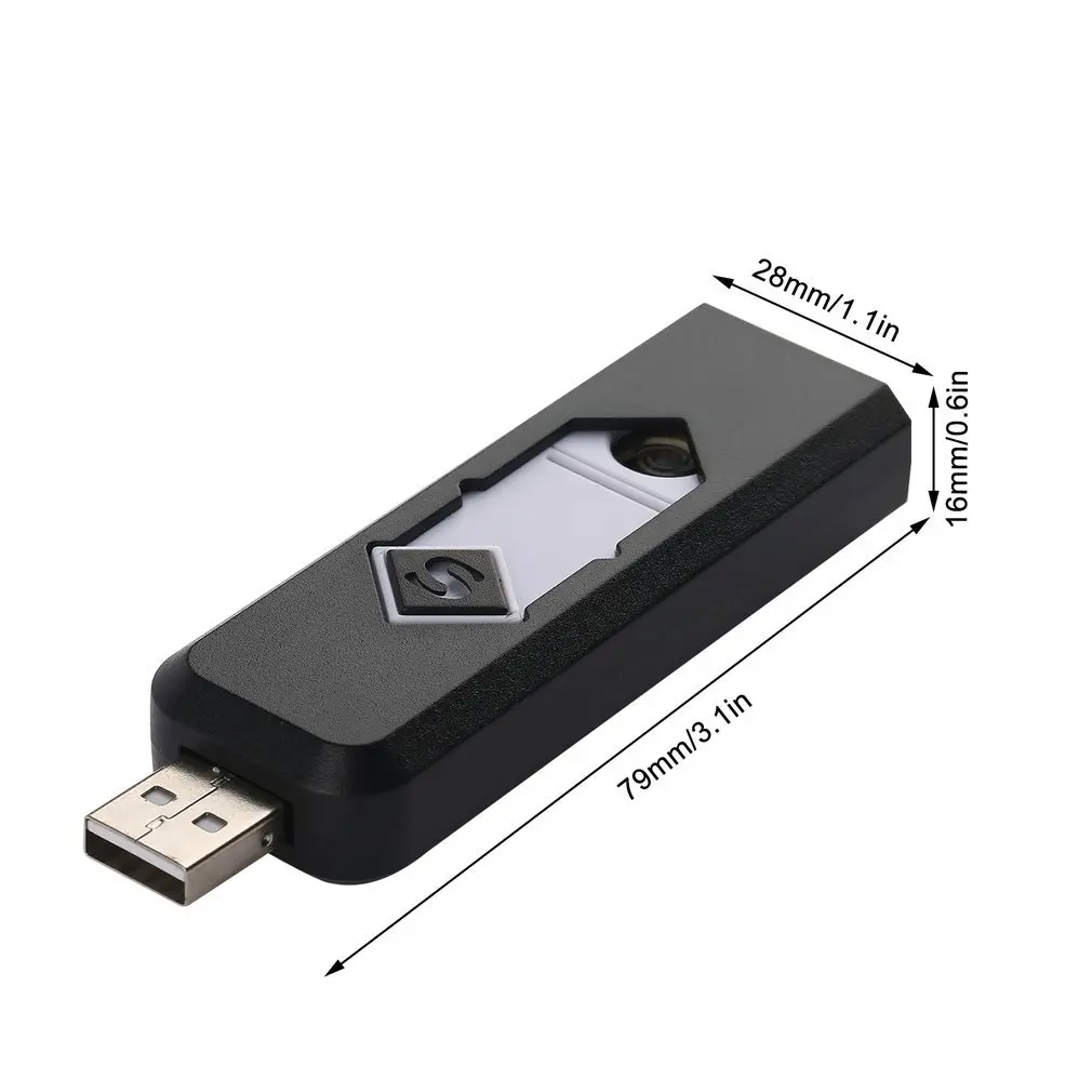 Electronic USB Cigarette Lighter Windproof Ultra-thin No Gas Rechargeable Flameless Electric Arc Cigar |
