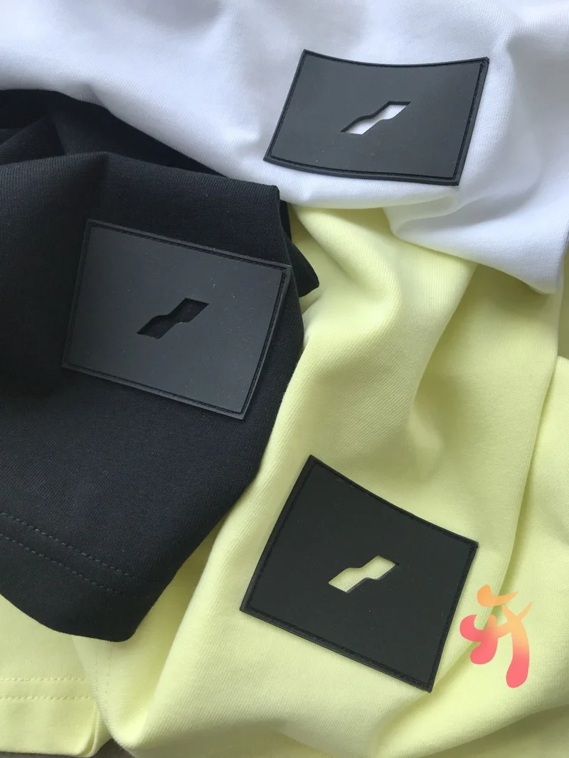 

Men Women Clothes We11done T Shirt High Quality Irregular Deformation Love Embroidery Patch Short Sleeved Welldone Loose T-shirt