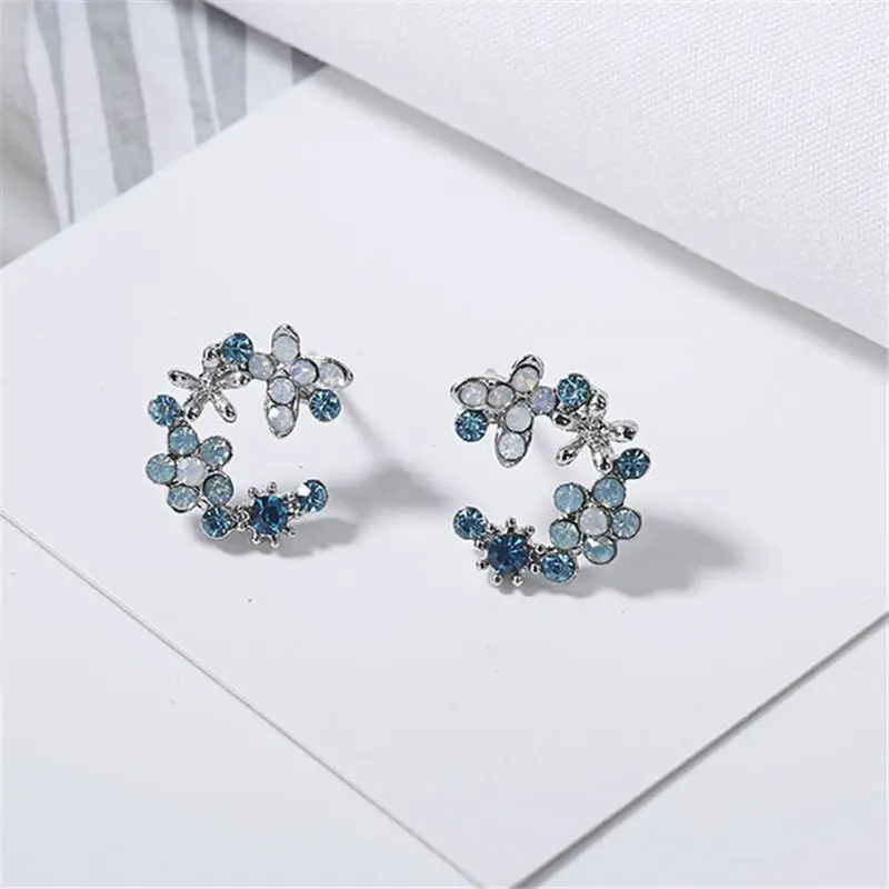 2019 Новые красочные серьги с короной из горного хрусталя для женщин Сладкий