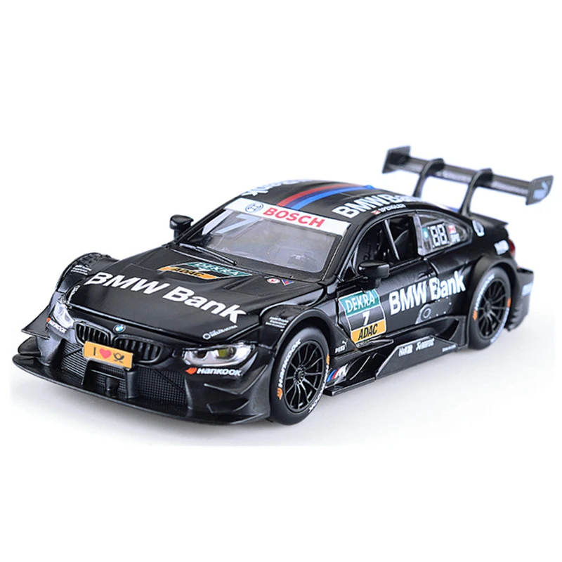 

BMW M4 DTM 1/32 сплав гоночный автомобиль литой оттягиваемая назад машина Товары модель игрушки коллекция