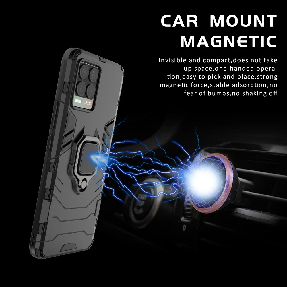 shockproof case for realme 8 pro realme 8i realme 8s 5g armor back cover hard casing with ring holder free global shipping