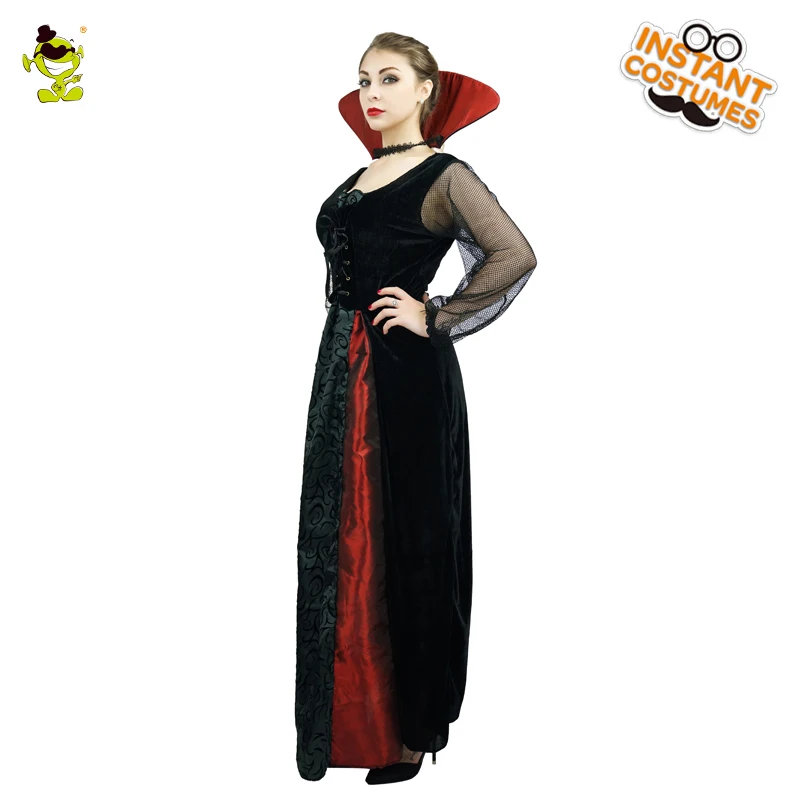 

Woman Gothic Vampire Cosplay Costume Adult Halloween Costume PartyDress Female noble Gothic Girl Horror Vampire Dress
