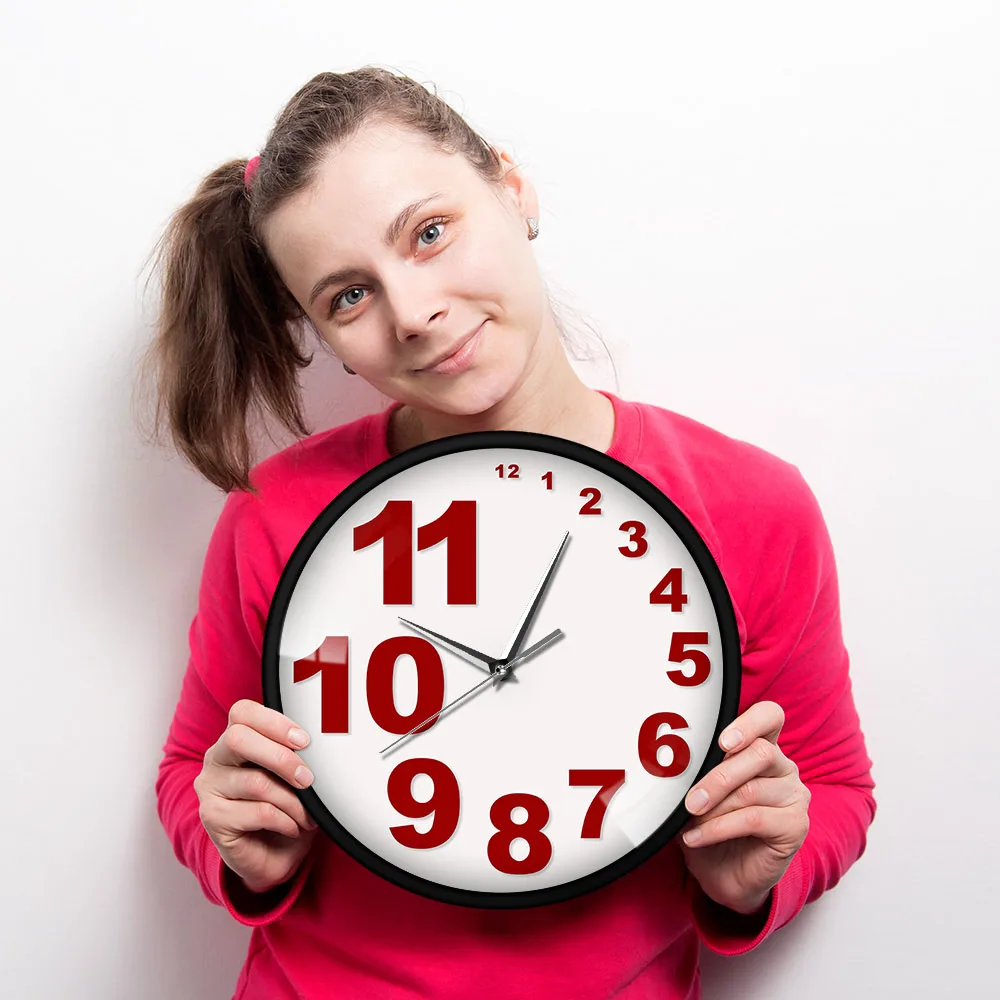 Crazy настенные часы с маленькие и большие нерегулярные номера Гостиная домашний