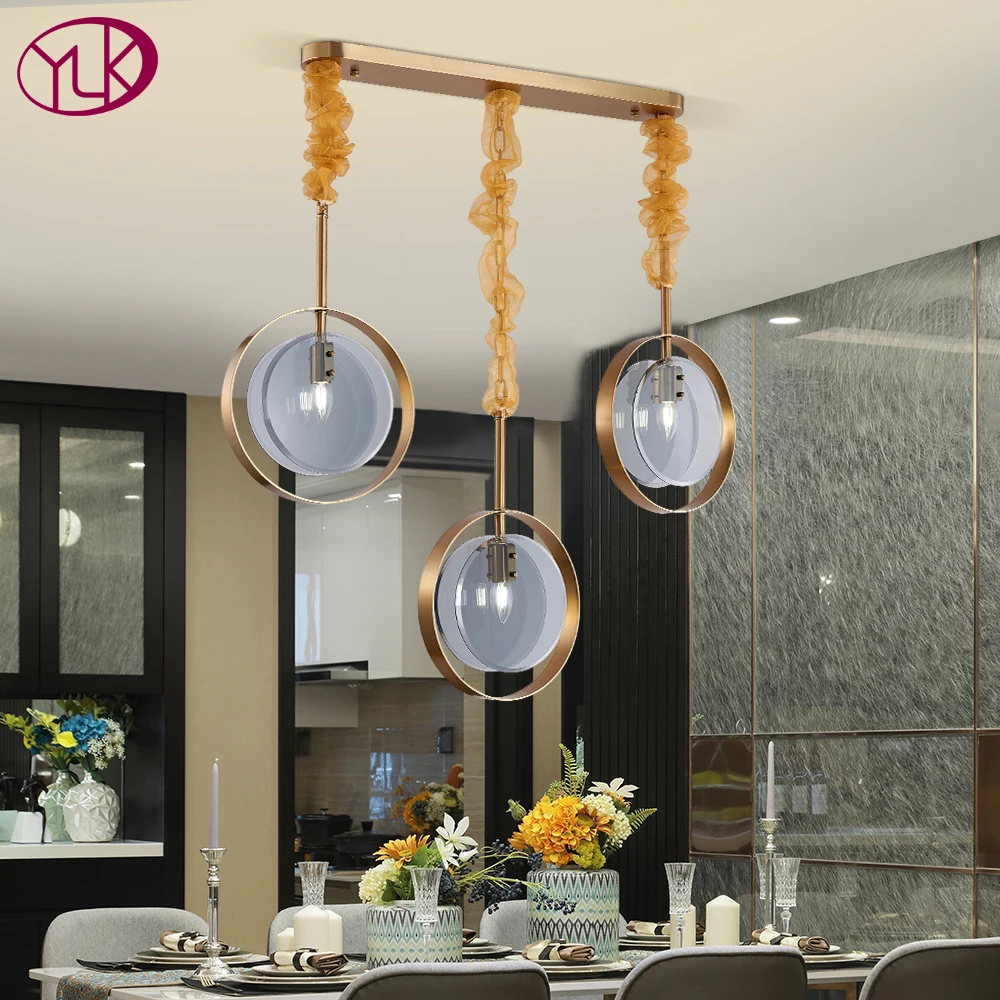 Современный золотой одиночный светильник подвесной s для столовой Домашний