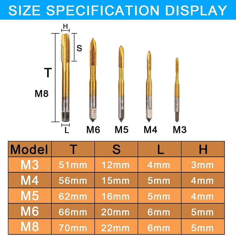 Набор регулируемых титановых кранов M3-M8 кран для машины с обновленной Т-ручкой