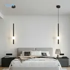 Современное искусство длинный кабель прикроватный подвесной светильник черный белый акриловый бра бар офис спальня подвесные светильники теплый белый свет