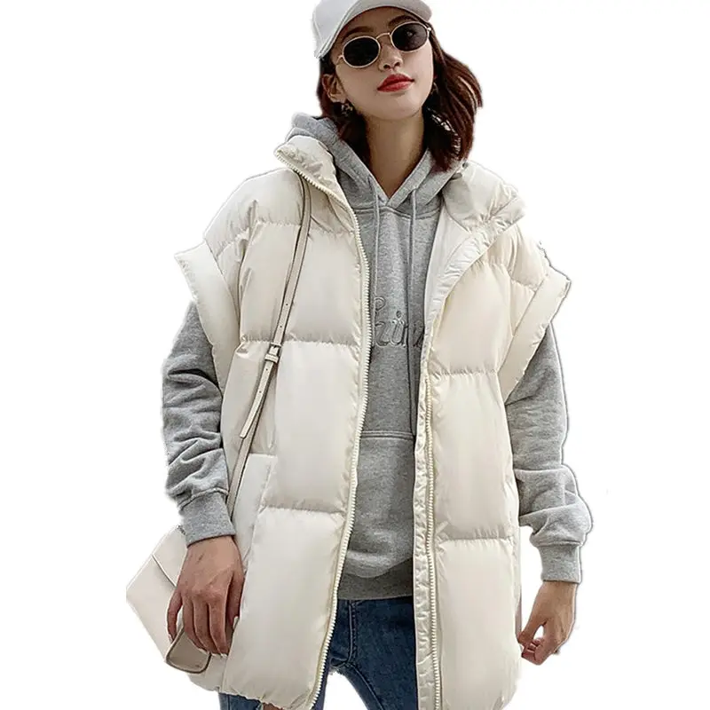 

ZCWXM Loose Warm Vest Woman Jacket Waistcoat Mujer Chaqueta Ladies Vest Thick Sleeveless Coat Fashion Down Cotton Vest Female