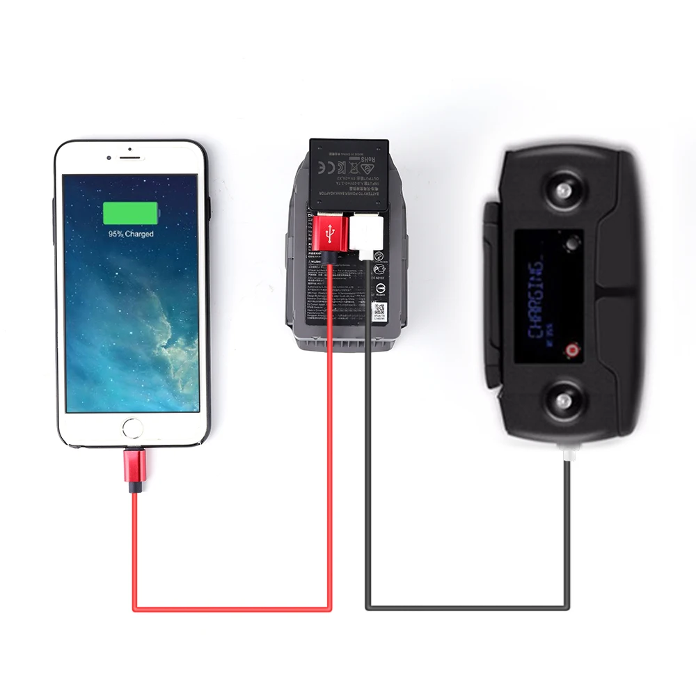 Конвертер внешнего аккумулятора для DJI Mavic 2 Zoom батарея дрона адаптер с USB
