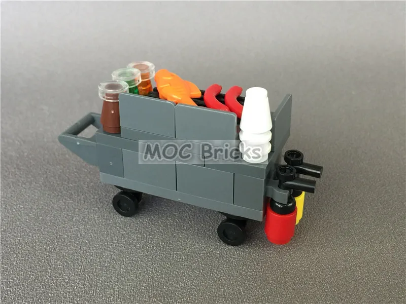 5 компл./лот кубики MOC сделай сам городской уличный поставщик пищи рыболовная