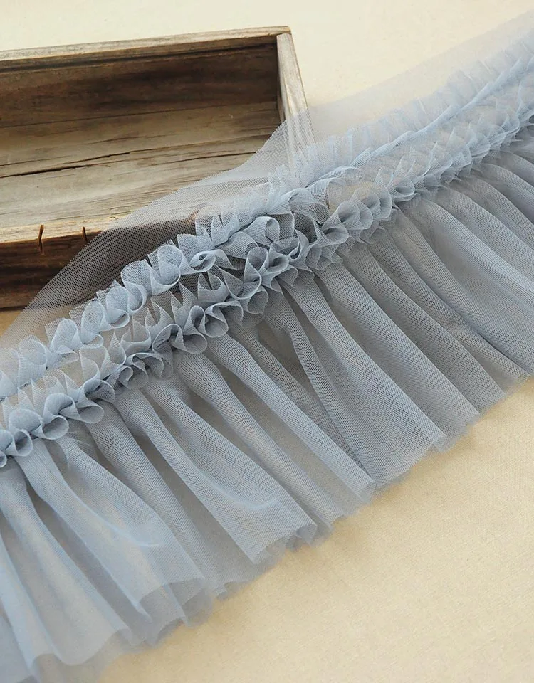 1 м/лот 8 цветов 24 см широкая цветная сетчатая марля плиссированная пушистая пряжа