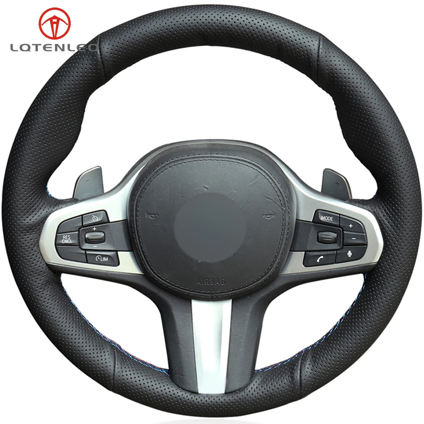 LQTENLEO черный чехол на руль из искусственной кожи для BMW M Sport G30 G31 G32 G20 G21 G12 G14 G15 G16 X3 G01