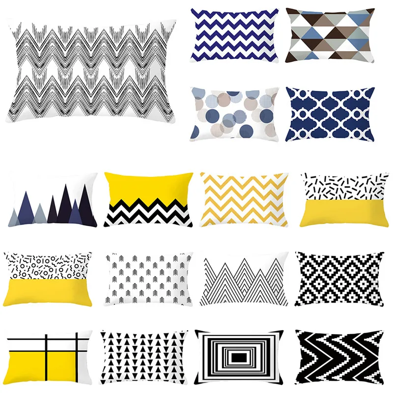 Прямоугольная наволочка Fuwatacchi Геометрическая искусственная для дивана