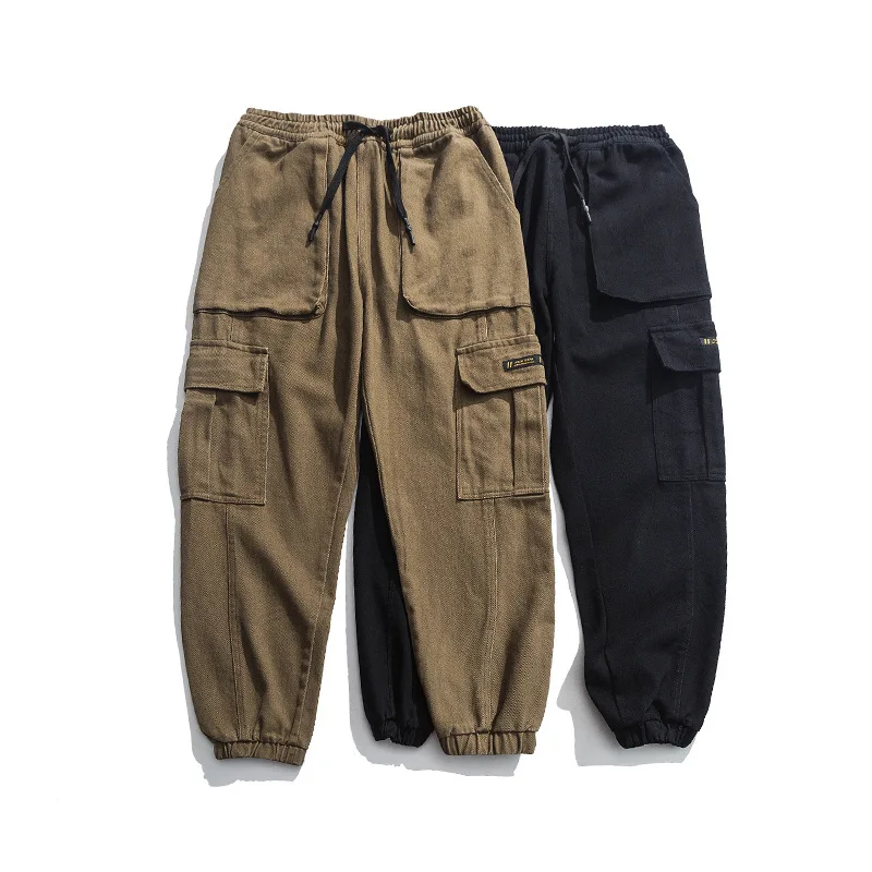 

Men Hip Hop Cargo Pants Joggers Sweatpants Multi-Pocket Casual Overalls Streetwear Wide Leg Pants Fashions Trousers 2021 New