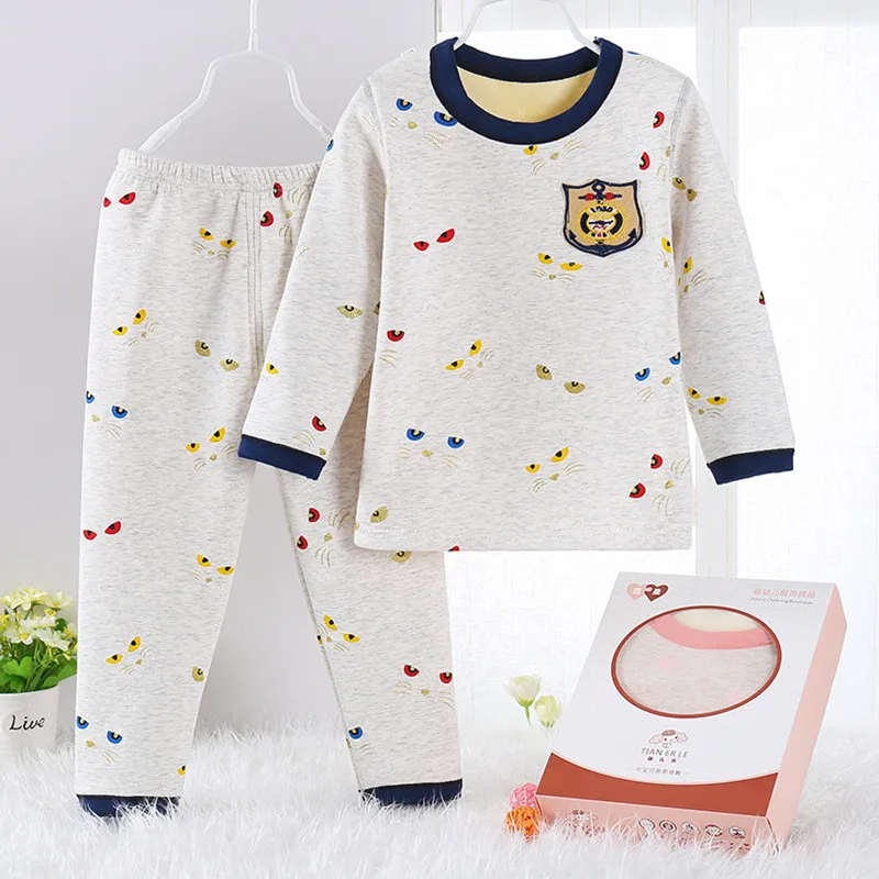 Комплект зимней детской одежды детская хлопковая флисовая Пижама молодежные