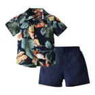 Комплект одежды Hawai для мальчиков, летняя рубашка с коротким рукавом + шорты, повседневный джентльменский костюм, детская одежда, комплекты Jongen для мальчиков, одежда для младенцев