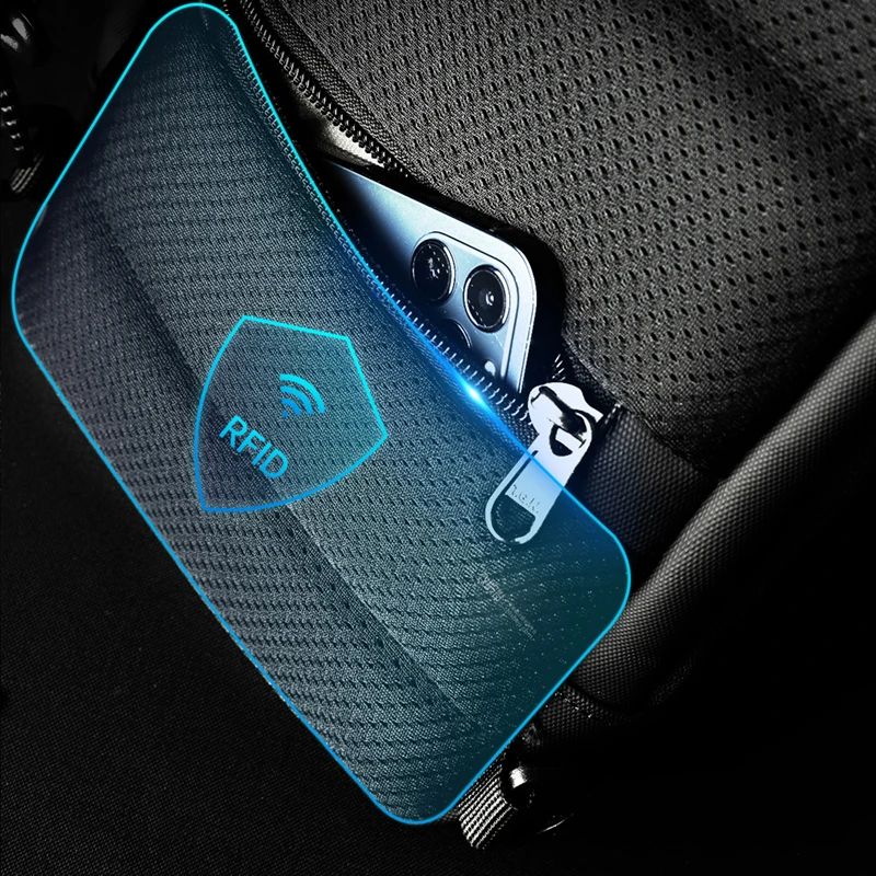 Сумка Tigernu мужская с USB-зарядкой нагрудная Сумочка защитой от брызг и RFID уличные