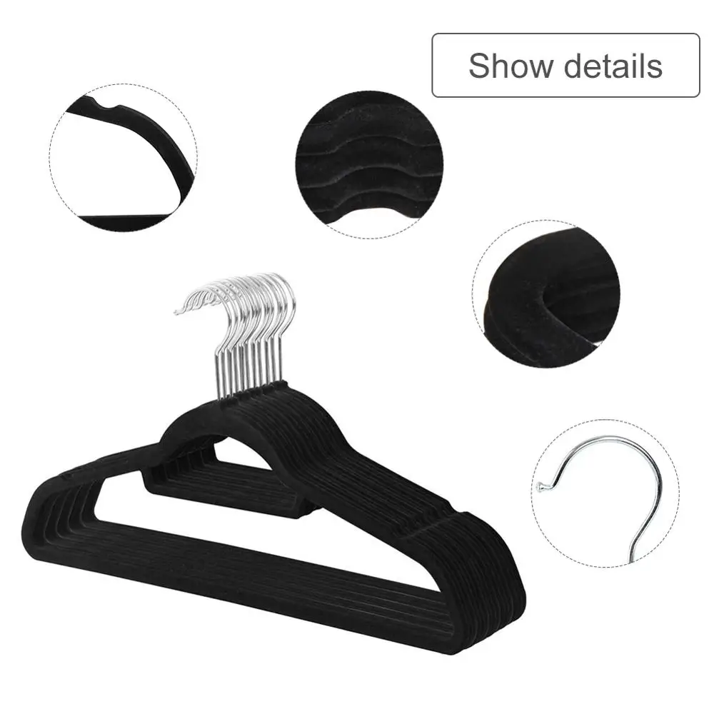 Flocking вешалка нескользящая пластиковая бархатистая для пальто изготовленная на