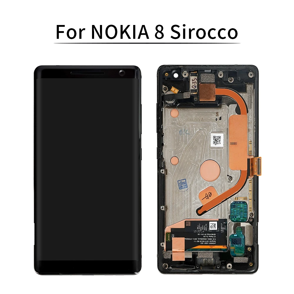 Black with Frame HH AMOLED 5," для NOKIA 8 Sirocco ЖК-дисплей сенсорный экран с рамкой дигитайзер для NOKIA 8 Sirocco дисплей для 8 S TA-1005 ЖК - Цвет: Black with Frame