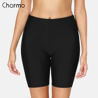 charmo women bikini bottom solid swimwear shorts ladies slim high waist swimming trunks