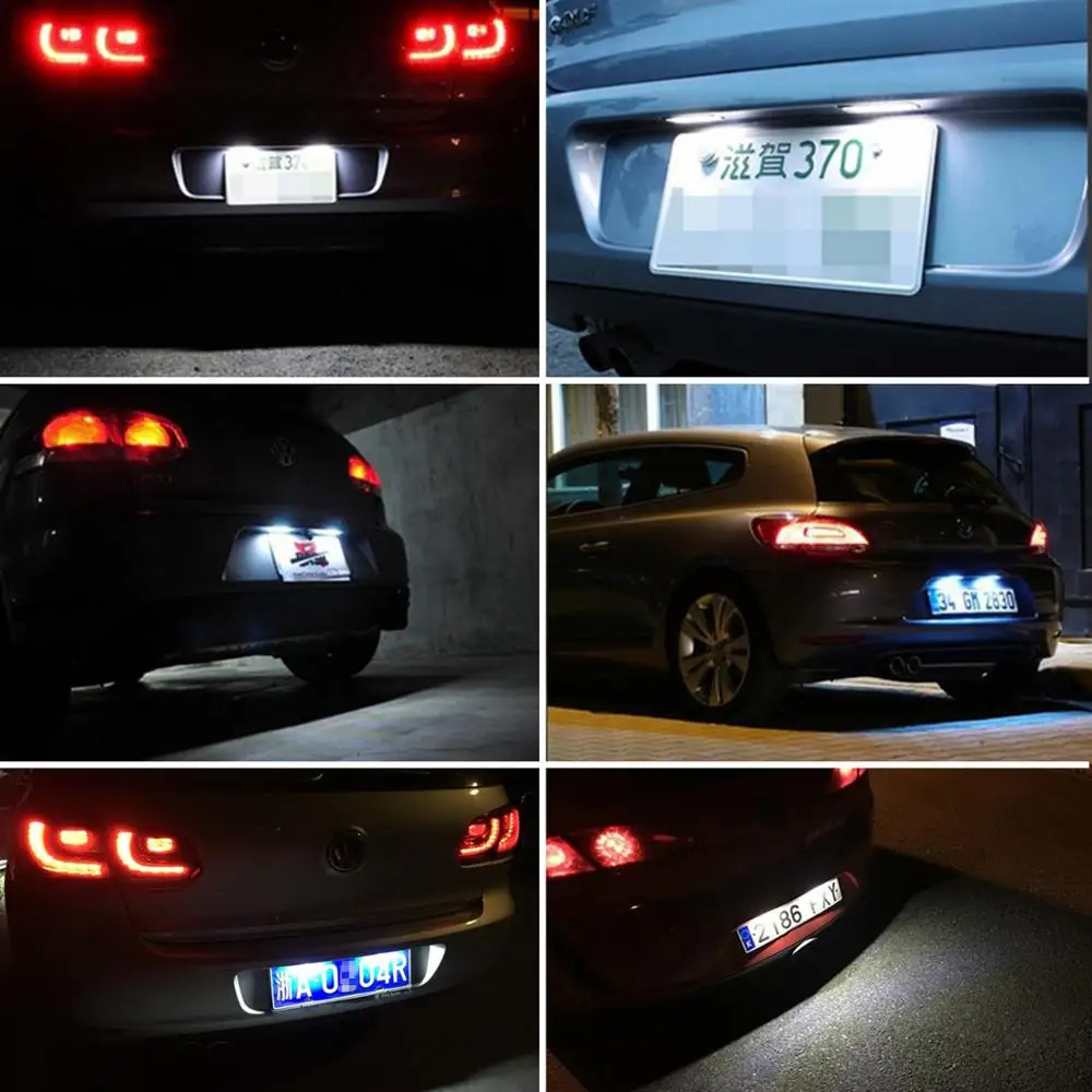 Светодиодный светильник для номерного знака 18SMD без ошибок Golf MK4 MK5 MK6 Passat Polo CC Eos