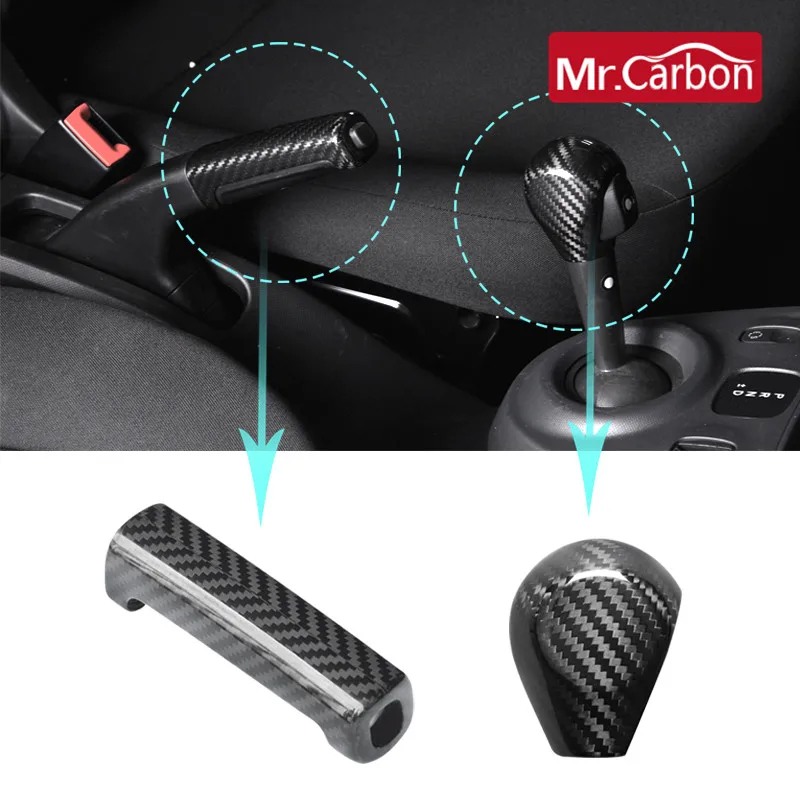 Декоративная наклейка для автомобильного Центрального управления из углеродного волокна с ручным тормозом для нового smart 453fortwo forfour аксессуары для стайлинга автомобиля