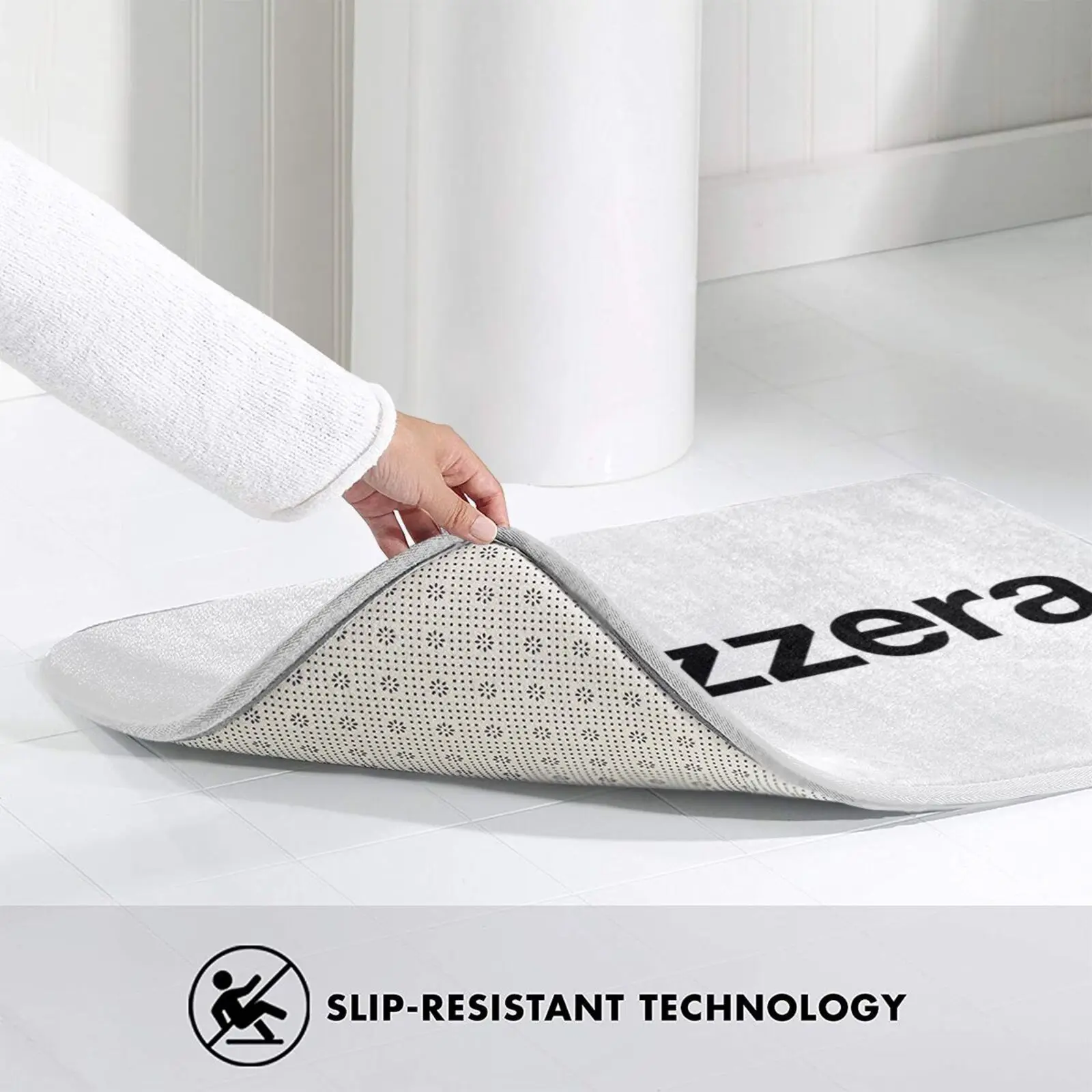 Коврик с надписью Svizzera tag Мягкий Нескользящий ковер Базельский серый