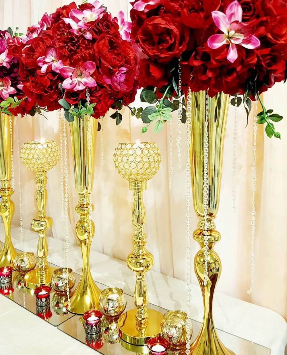 

Новинка 2022, 72 см высокие настольные вазы золотого или серебряного цвета, металлическая ваза для цветов, центральный столик для свадебного с...