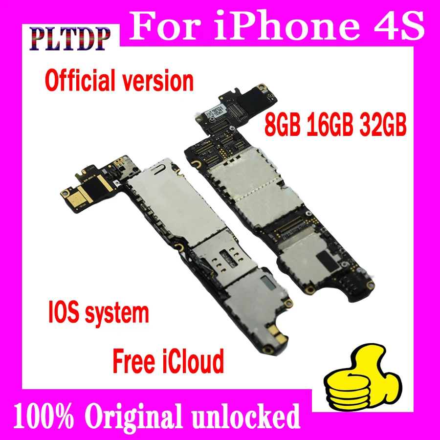 Бесплатный iCloud для iphone 4 4S 5 5C 5S SE материнская плата 8 ГБ/16 ГБ/32 ГБ 100% Оригинальный