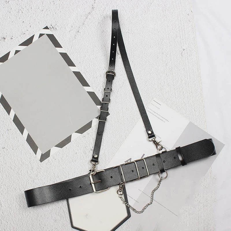

SeeBeautiful Simple Metal Pin Buckle Chain High Quality PU Leather Girdle Waist Belts Woman Spring 2021 New Fashion Tide T683