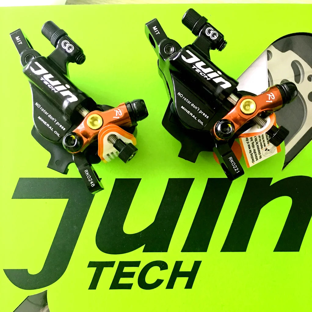 Juin Tech R1 набор велосипедных дисковых тормозов, трос, тяга, гидравлический дисковый суппорт 160 мм MTB XC Road CX GRAVEL CYCLOCROSS, черный, красный