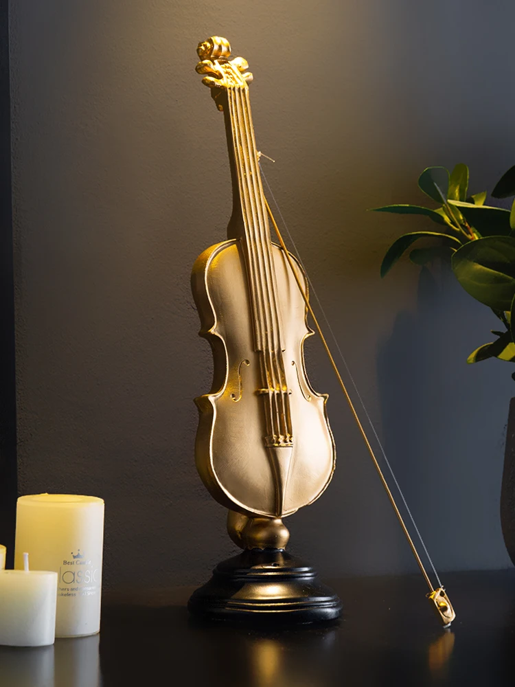 Современные фигурки скрипки для украшения дома, саксофон, статуэтки, аксессуары, стол, офисный декор, декоративная модель музыкального инструмента из смолы