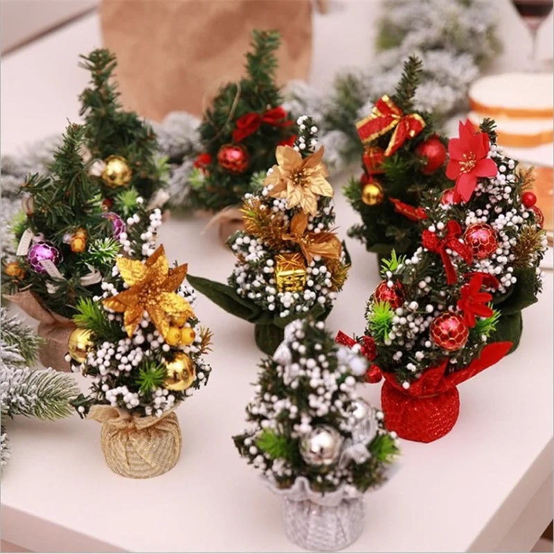 

Snow Flocked Christmas Tree Pre-lit Artificial Mini Christmas Tree Pine Cones & Red Berry