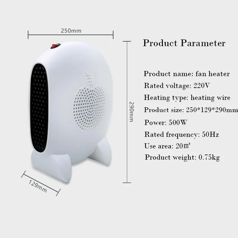 220V 500W Портативный Электрический тепловентилятор настольные бытовые настенные