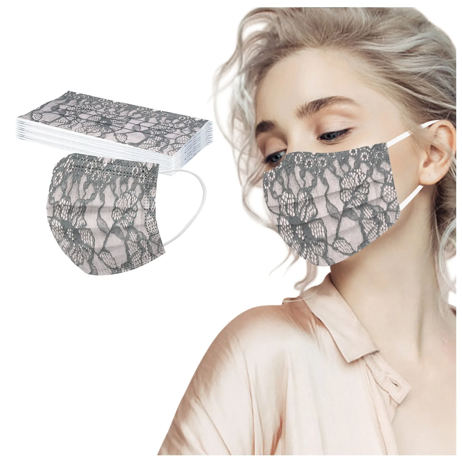 Маска одноразовая трехслойная с петлями для ушей 10 шт.|Аксессуары костюмов| |