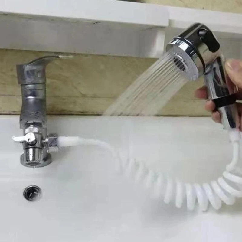 

Bathroom Faucet Sprayer Sprinkler+Base+Hose+Valve Set For Hand Basin Sink G1/2 20mm Thread Spray Taps Aerator Shower Head Holder