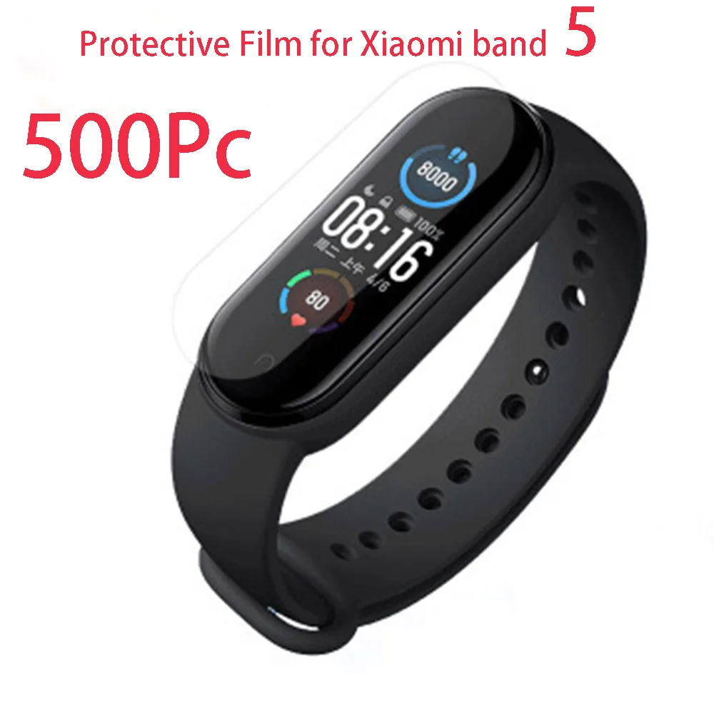 500 шт./лот для Xiaomi Band 5 и 6 мягкая пленка защиты экрана Защитная смарт браслета Xiomi