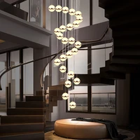 stairs long pendant lights modern minimalist villa nordic lamps living room lights rotating stair hanging lamp pendant light